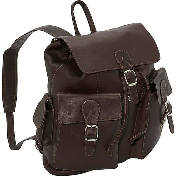 Piel Handbags - EUC Piel Large Buckle Flap Backpack, Chocolate (brown)